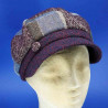 Casquette gavroche femme en laine patch bordeaux : couleur - Patch bordeaux, taille - unique de 54 cm à 58 cm