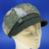 Casquette gavroche femme en laine patch vert olive : couleur - vert olive, taille - unique de 54 cm à 58 cm