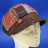 Casquette gavroche femme en laine patch cognac : couleur - cognac, taille - unique de 54 cm à 58 cm