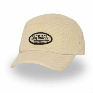 VON DUTCH casquette baseball Beige panel en Velours côtelé