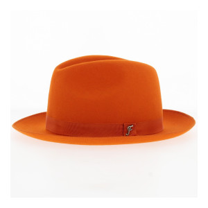 chapeau feutre de poils haut de gamme roulable et pliable orange