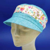 Casquette femme cubaine lin et coton EMERAUDE : couleur - emeraude, taille - elastiqué de 54 cm à 58 cm