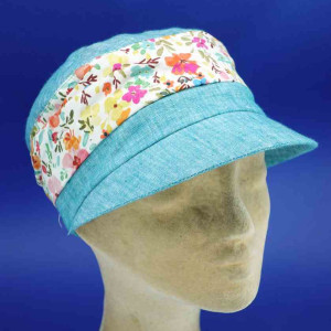 Casquette femme cubaine lin et coton EMERAUDE
