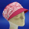 Casquette femme cubaine coton BANDANAS : couleur - rouge, taille - elastiqué de 54 cm à 58 cm