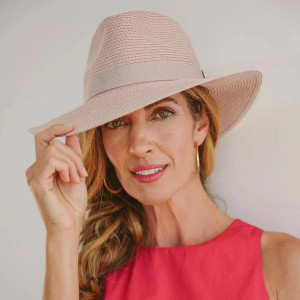 Chapeau house of ord fedora anti UV homme femme rose white