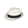 Chapeau anti UV trilby ivoire homme et femme roulable : couleur - ivoire-noir, Taille Réglable - par lacet de 54cm à 58cm
