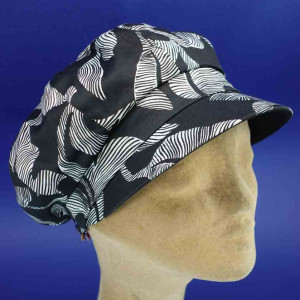 Gavroche noir réversible en coton pour femme fabrication française