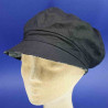 Gavroche noir réversible en coton pour femme fabrication française : couleur - noir-blanc, taille - elastiqué de 54 cm à 58 cm