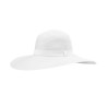 Capeline anti UV  femme tres grand bord rosie white : couleur - white, Taille Réglable - par lacet de 55 cm à 59 cm
