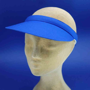 Visière sport serre-tête en coton bleu royal