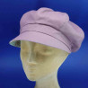 Gavroche lilas réversible en LIN ET COTON pour femme : couleur - lilas, taille - élastiqué de 54 cm à 59 cm