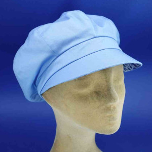 Gavroche réversible en coton pour femme bleu ciel