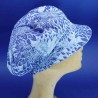 Gavroche réversible en coton pour femme bleu ciel : couleur - bleu ciel , taille - elastiqué de 54 cm à 58 cm