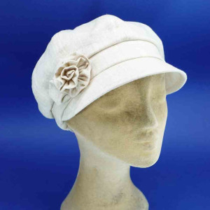 Gavroche lin beige pour femme