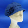Gavroche en lin marine pour femme : couleur - bleu marine , taille - élastiqué de 54 cm à 59 cm