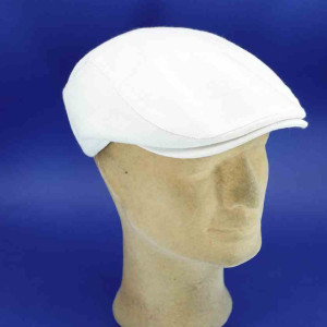 Casquette plate lin et coton blanc été homme