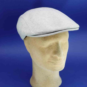 Casquette plate coton et lin gris été homme