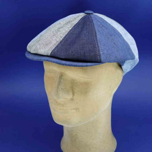 Casquette irlandaise lin bleu été homme