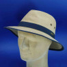 chapeau auckland UPF +50 en coton navy beige homme et femme :  garniture - marine, couleur - beige, taille - S.54.55cm