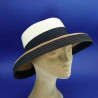 capeline chic cloche noir et beige femme :  garniture - noir, couleur - naturel, Mixte - Femme, Taille Réglable - de 54 à 58cm lien intérieur