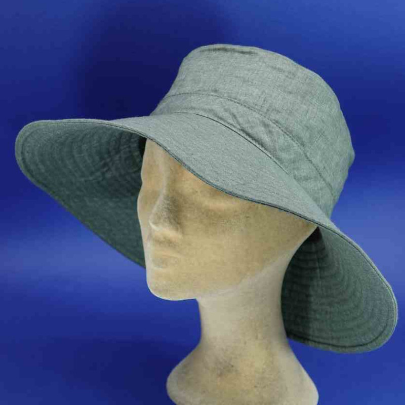 chapeau resserrable lin grand bord femme