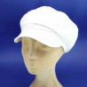 Casquette gavroche blanche coton très souple été femme : couleur - blanc, taille - 55 à 59cm