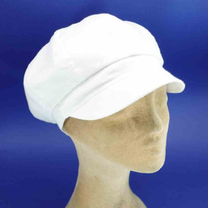 Casquette gavroche blanche coton très souple été femme