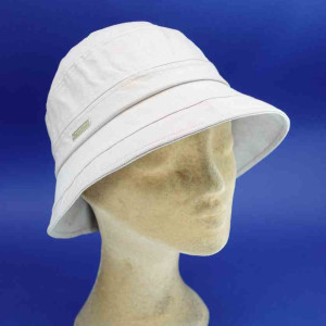 Chapeau cloche coton roulable d'été beige femme