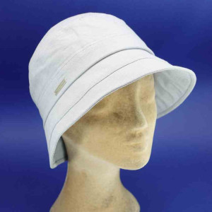 Chapeau cloche coton roulable d'été gris femme