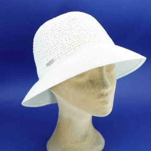 Chapeau d'été en paille pour femme blanchi