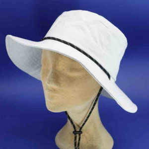 Chapeau grands bords coton roulable d'été gris femme