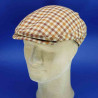 Casquette anglaise laine alfonso d'este : couleur - beige/écossais, taille - 60cm