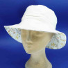 Chapeau réversible réglable en coton grand bord : couleur - naturel , Taille Réglable - de 54 à 59cm par scratch