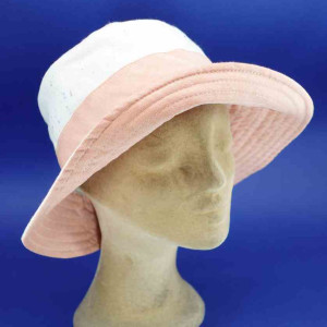 Chapeau de plage coton grand bord abricot