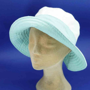 Chapeau de plage coton grand bord vert