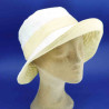 Chapeau de plage coton grand bord jaune : couleur - jaune, Taille Réglable - par lacet de 54cm à 59cm