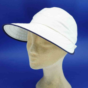 casquette longue visiére lin coton pour femme marine