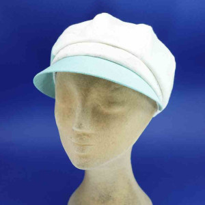 Casquette gavroche en coton fantaisie été femme vert