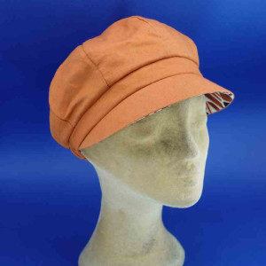 Gavroche réversible en coton et lin réversible femme terracotta