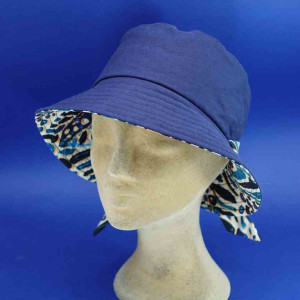 Bob réversible en coton marine femme