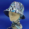 Bob réversible en coton marine femme : couleur - bleu marine , taille - 57cm