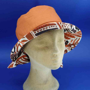 Bob réversible en coton marine femme