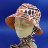 Bob réversible en coton terracotta femme : couleur - terracotta, taille - 57cm