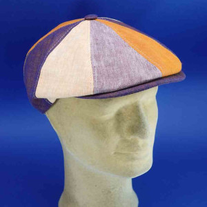 Casquette irlandaise lin orange été homme