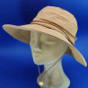 Chapeau de plage coton camel très grands bords femme : couleur - camel , taille - 58cm
