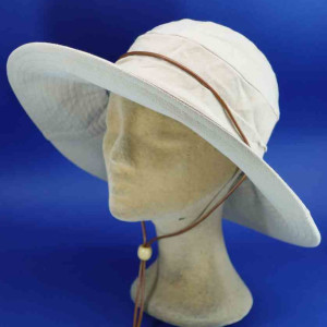 Chapeau de plage coton très grands bords beige