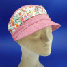 Casquette femme cubaine lin et coton fraise : couleur - fraise, taille - élastiqué de 54 cm à 59 cm