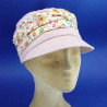 Casquette femme cubaine lin et coton poudré : couleur - rose poudré , taille - élastiqué de 54 cm à 59 cm