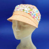 Casquette femme cubaine lin et coton mandarine : couleur - orangé, taille - élastiqué de 54 cm à 59 cm