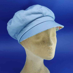 Gavroche réversible en coton pour femme bleuet